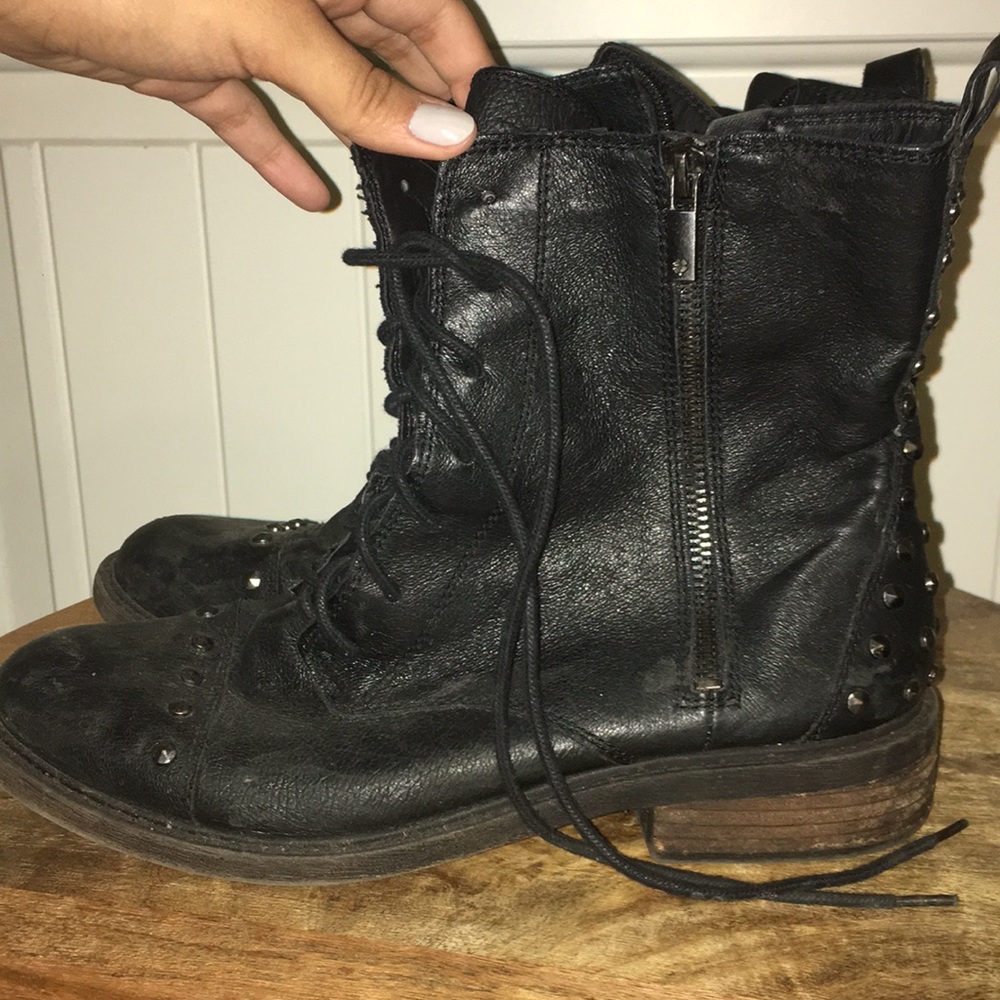 Lucky Brand studded combat boots